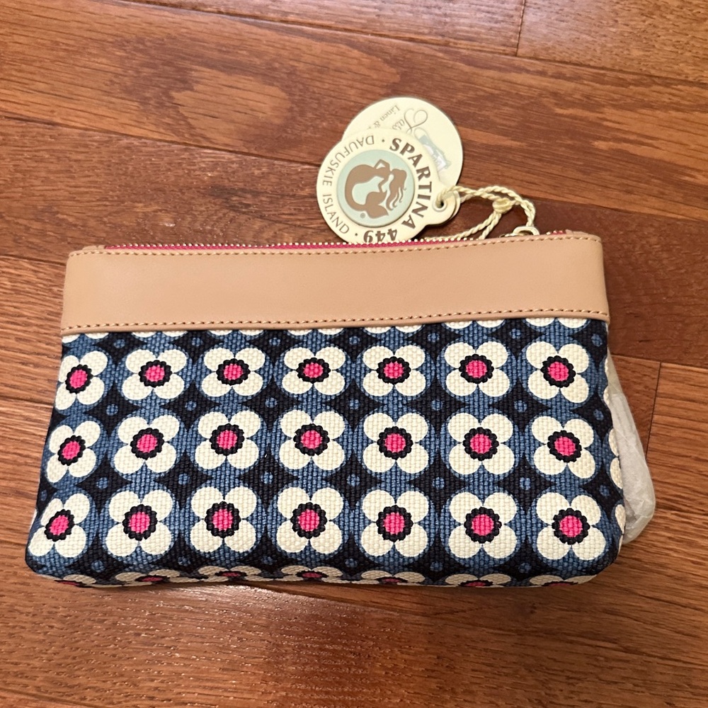 Spartina 449 Navy and Pink Floral Wristlet - Picture 5 of 5
